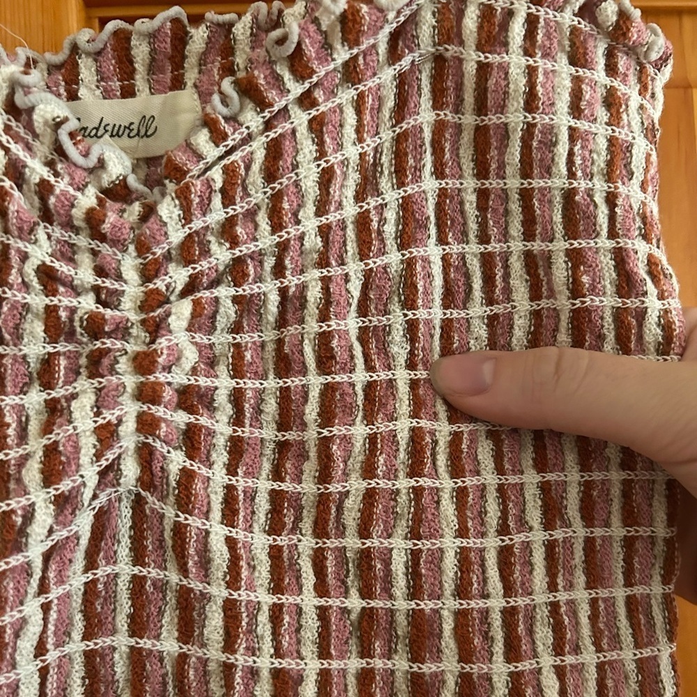 Madewell Superlight Jacquard Smocked Tank Top in Stripe - Picture 5 of 6